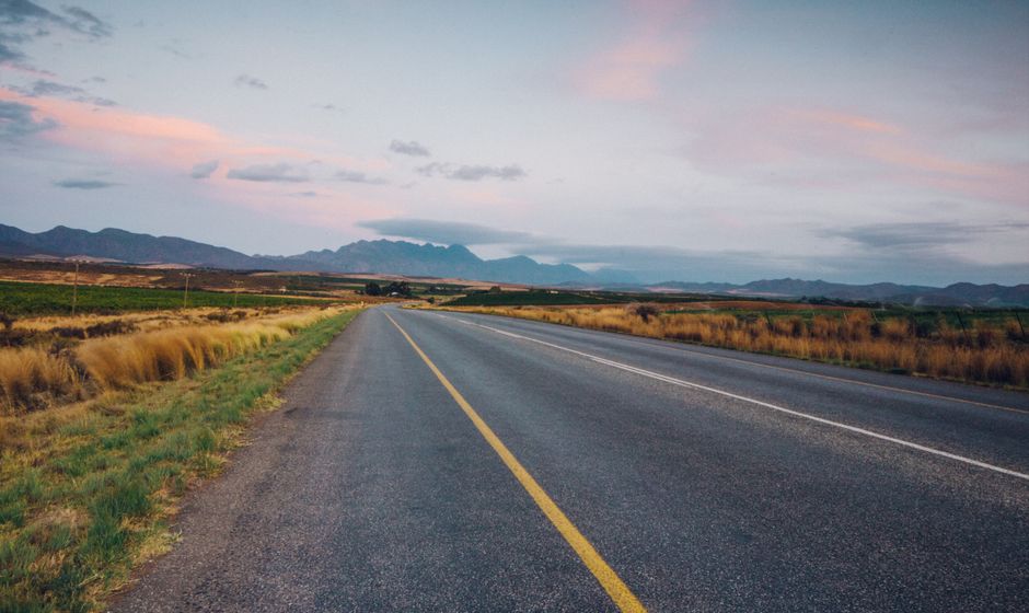 Road in mountain valley - South African Desert Holiday